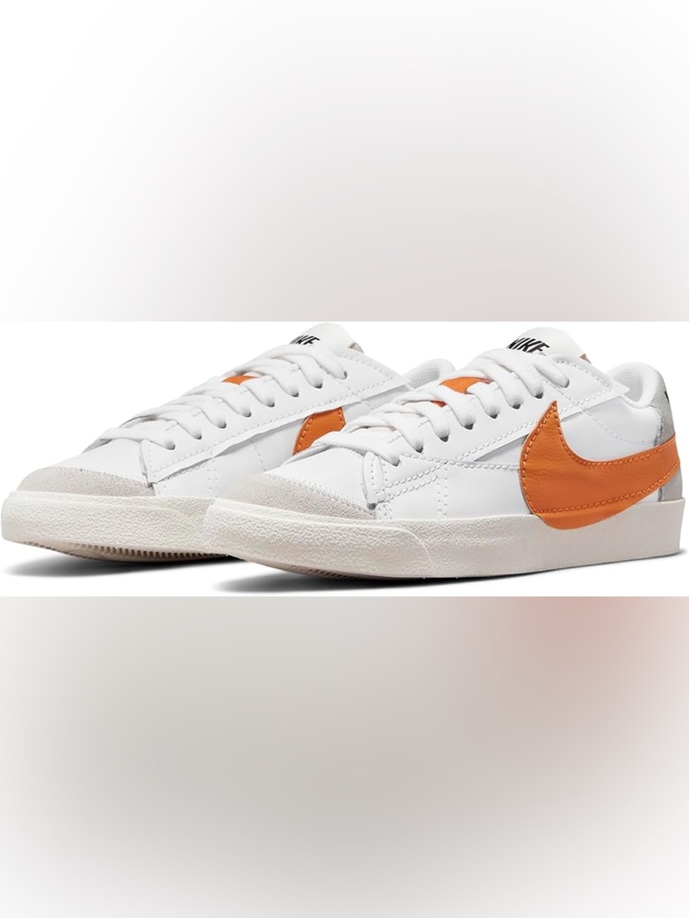 Nike Blazer Low '77 Jumbo White Magma Orange Sneakers - Size 10